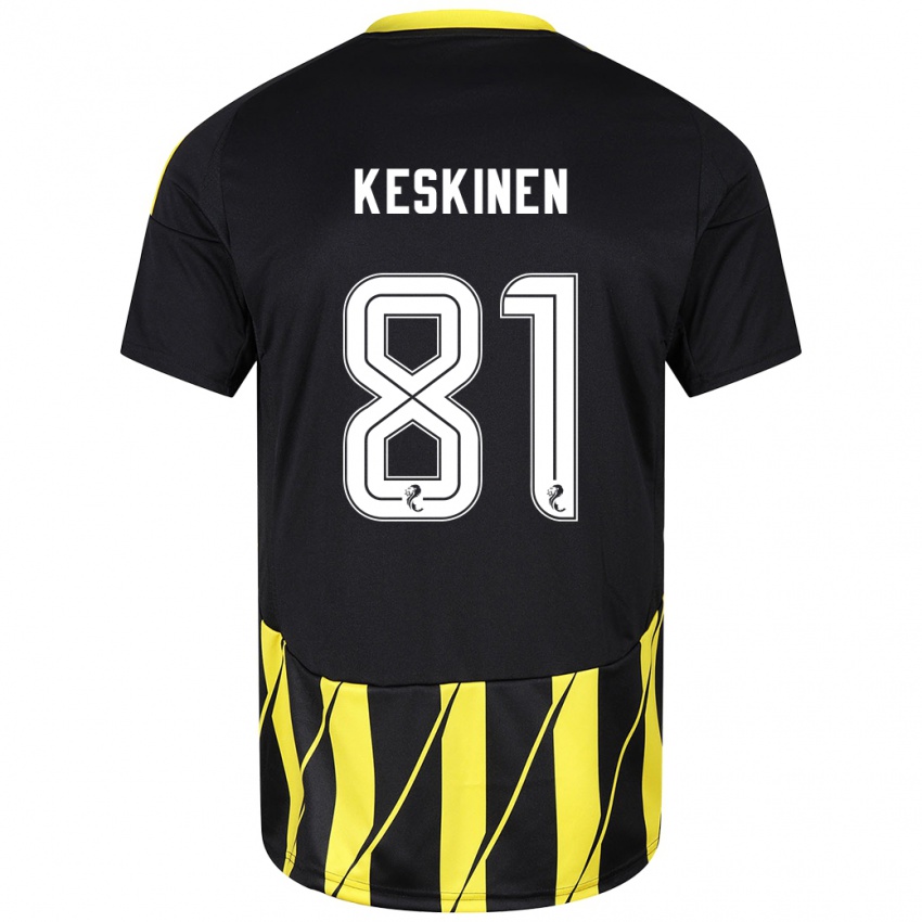 Criança Camisola Topi Keskinen #81 Amarelo Preto Alternativa 2024/25 Camisa