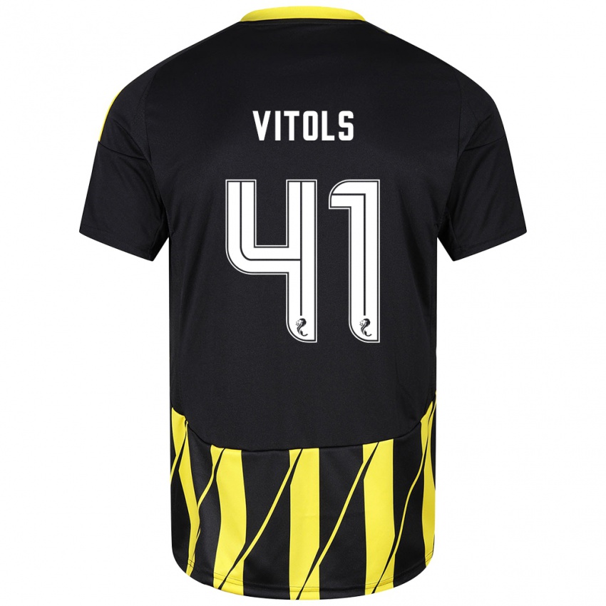 Criança Camisola Rodrigo Vitols #41 Amarelo Preto Alternativa 2024/25 Camisa