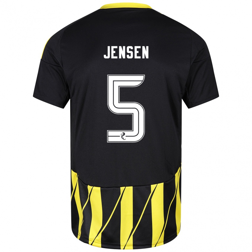 Criança Camisola Richard Jensen #5 Amarelo Preto Alternativa 2024/25 Camisa