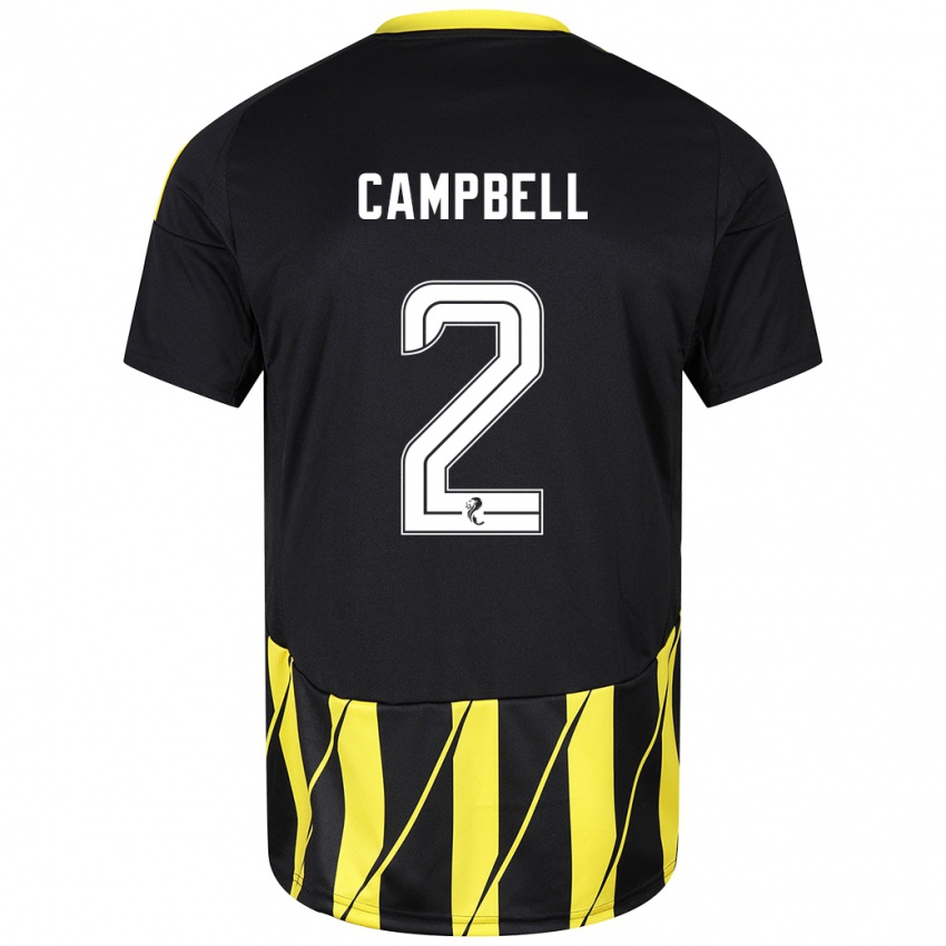 Criança Camisola Loren Campbell #2 Amarelo Preto Alternativa 2024/25 Camisa