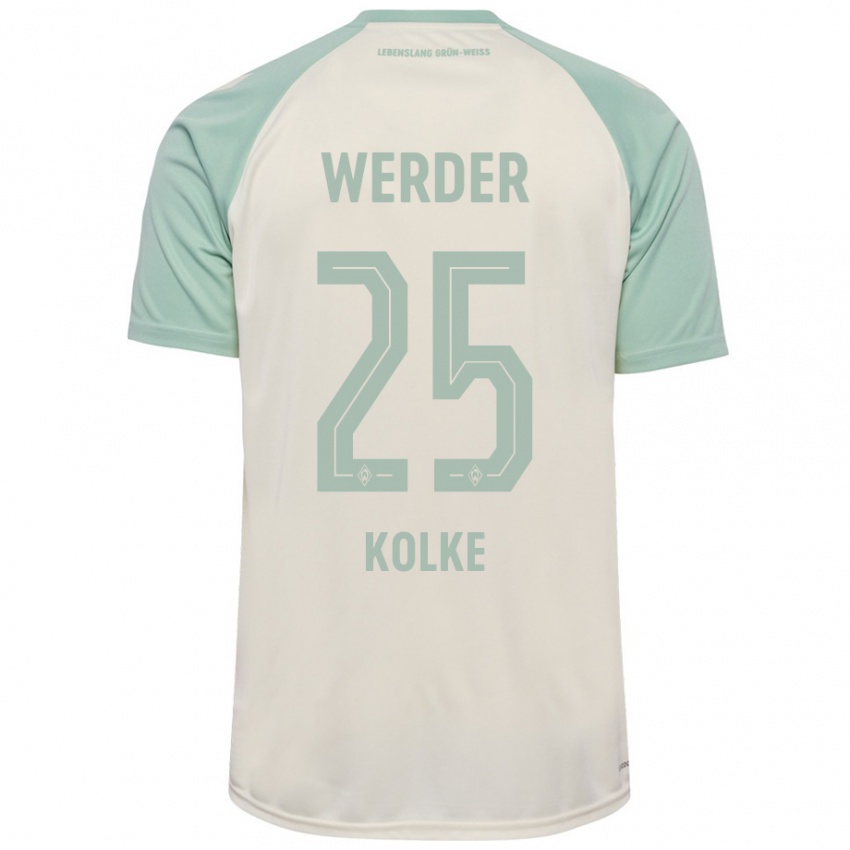 Criança Camisola Markus Kolke #25 Verde Claro Off-White Alternativa 2024/25 Camisa