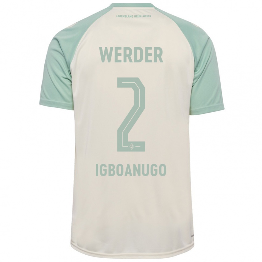 Criança Camisola David Igboanugo #2 Verde Claro Off-White Alternativa 2024/25 Camisa