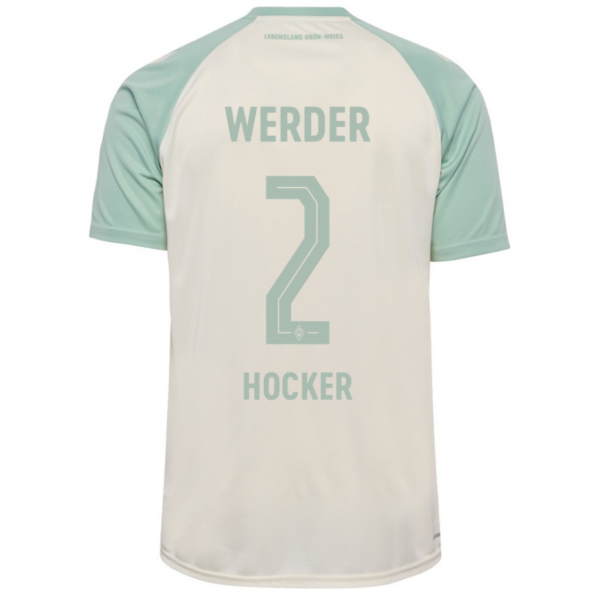 Criança Camisola Luca Höcker #2 Verde Claro Off-White Alternativa 2024/25 Camisa