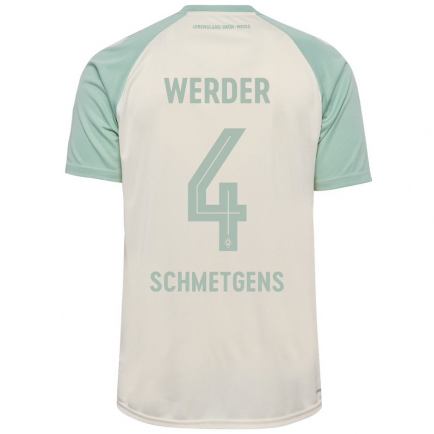 Criança Camisola Mick Schmetgens #4 Verde Claro Off-White Alternativa 2024/25 Camisa