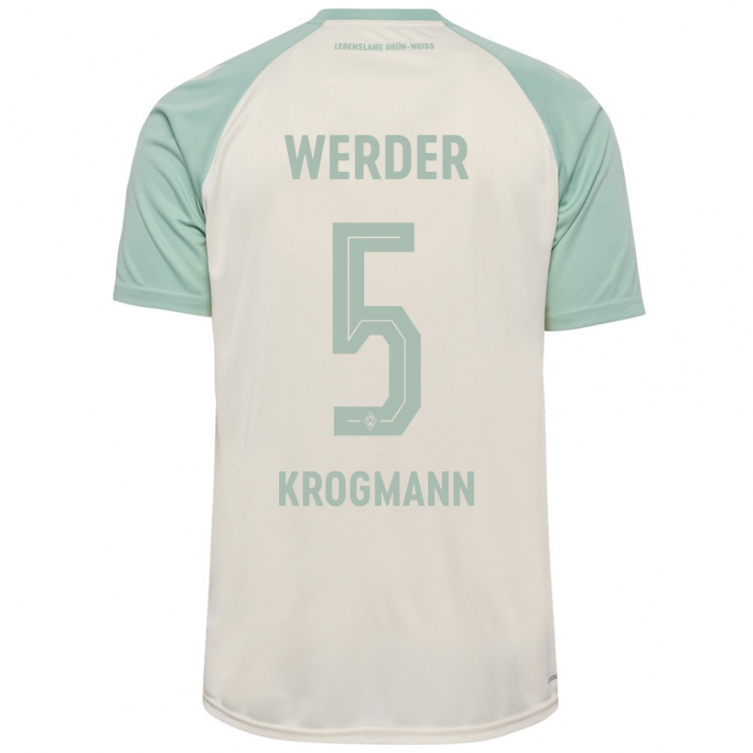 Criança Camisola Avid Krogmann #5 Verde Claro Off-White Alternativa 2024/25 Camisa