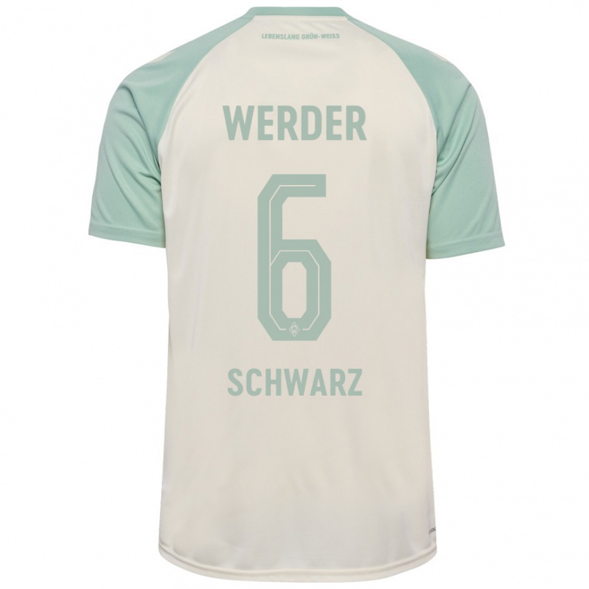 Criança Camisola Ricardo-Felipe Schwarz #6 Verde Claro Off-White Alternativa 2024/25 Camisa