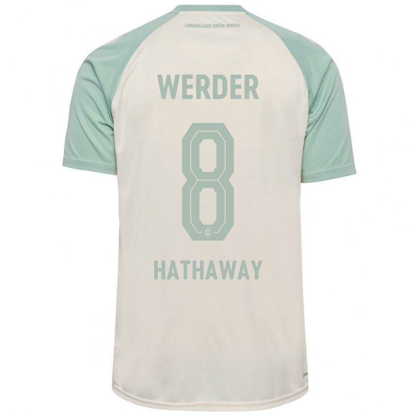 Criança Camisola Max Hathaway #8 Verde Claro Off-White Alternativa 2024/25 Camisa