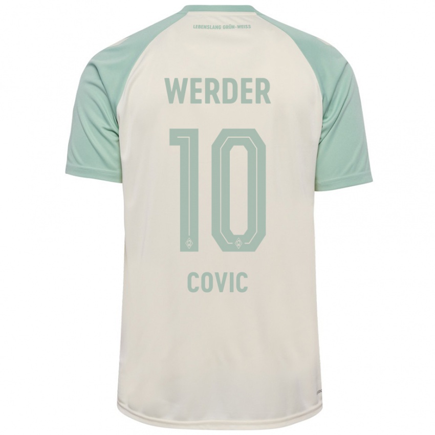 Criança Camisola Patrice Covic #10 Verde Claro Off-White Alternativa 2024/25 Camisa