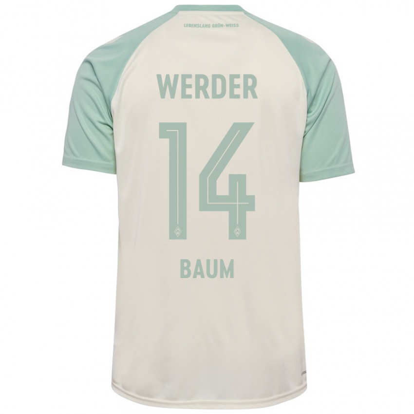 Criança Camisola Lennart Baum #14 Verde Claro Off-White Alternativa 2024/25 Camisa