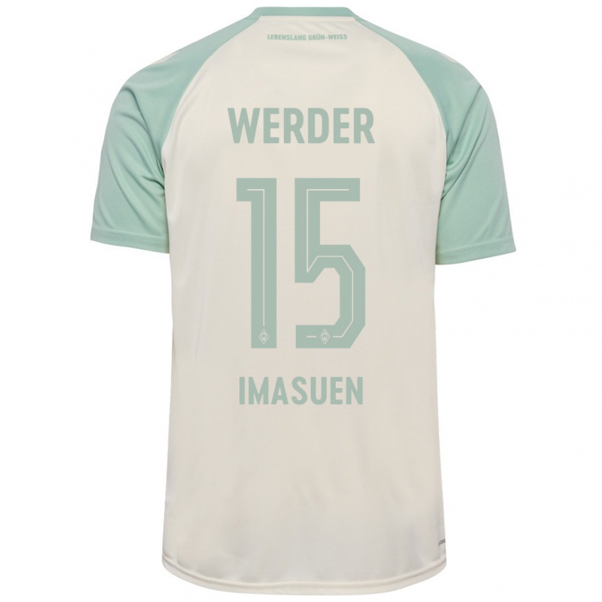 Criança Camisola Joel Imasuen #15 Verde Claro Off-White Alternativa 2024/25 Camisa