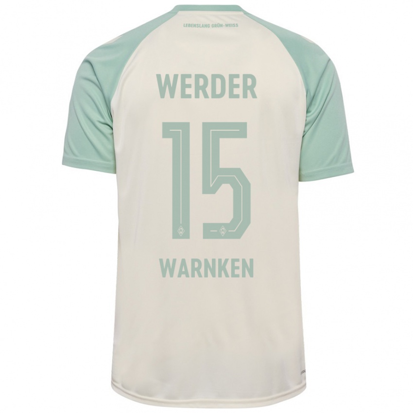 Criança Camisola Jannes Warnken #15 Verde Claro Off-White Alternativa 2024/25 Camisa