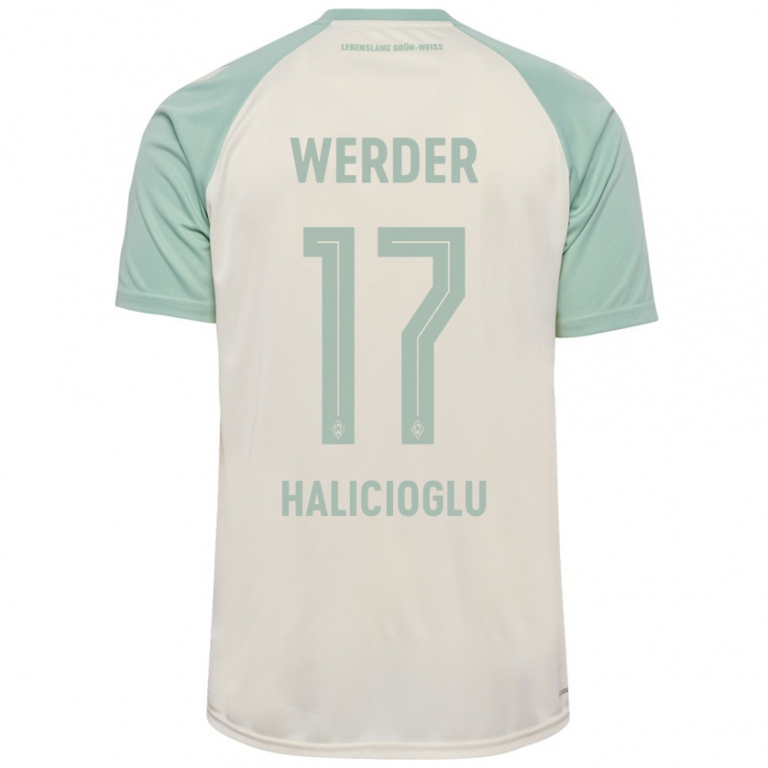 Criança Camisola Arda Halicioglu #17 Verde Claro Off-White Alternativa 2024/25 Camisa