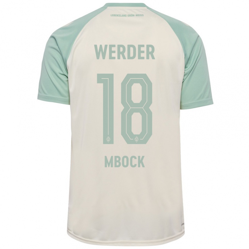 Criança Camisola Princewill Mbock #18 Verde Claro Off-White Alternativa 2024/25 Camisa