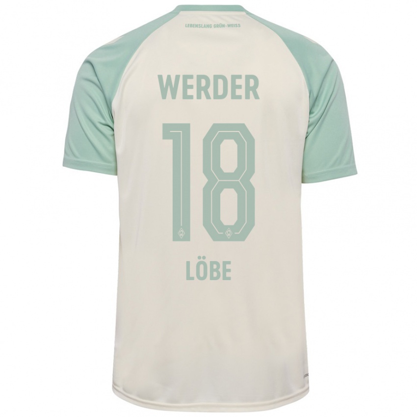 Criança Camisola Jasper Löbe #18 Verde Claro Off-White Alternativa 2024/25 Camisa