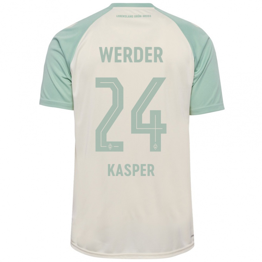 Criança Camisola Dominik Kasper #24 Verde Claro Off-White Alternativa 2024/25 Camisa