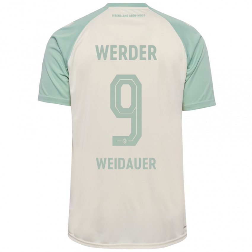 Criança Camisola Sophie Weidauer #9 Verde Claro Off-White Alternativa 2024/25 Camisa