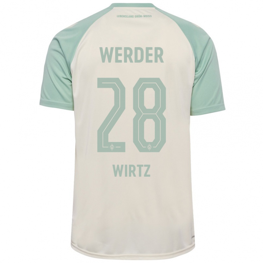 Criança Camisola Juliane Wirtz #28 Verde Claro Off-White Alternativa 2024/25 Camisa