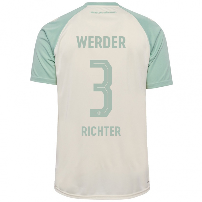 Criança Camisola Mathis Richter #3 Verde Claro Off-White Alternativa 2024/25 Camisa