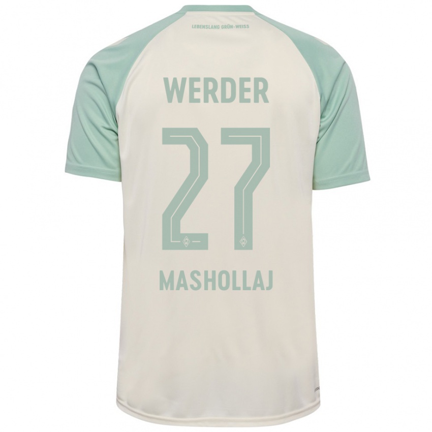 Criança Camisola Benjamin Mashollaj #27 Verde Claro Off-White Alternativa 2024/25 Camisa