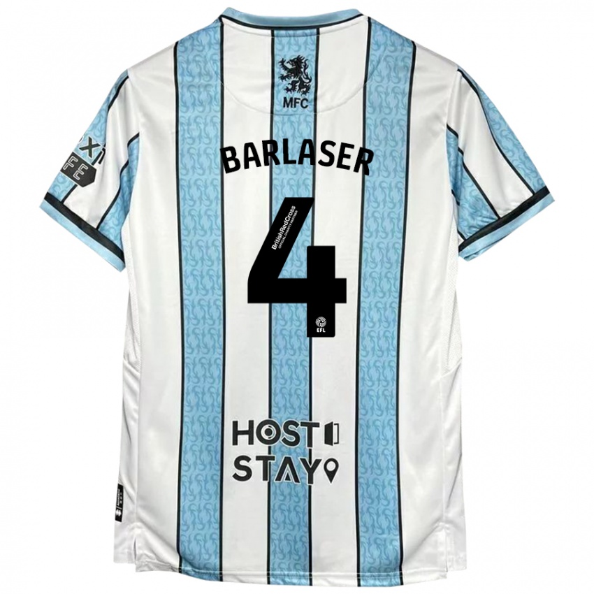 Criança Camisola Dan Barlaser #4 Azul Branco Alternativa 2024/25 Camisa