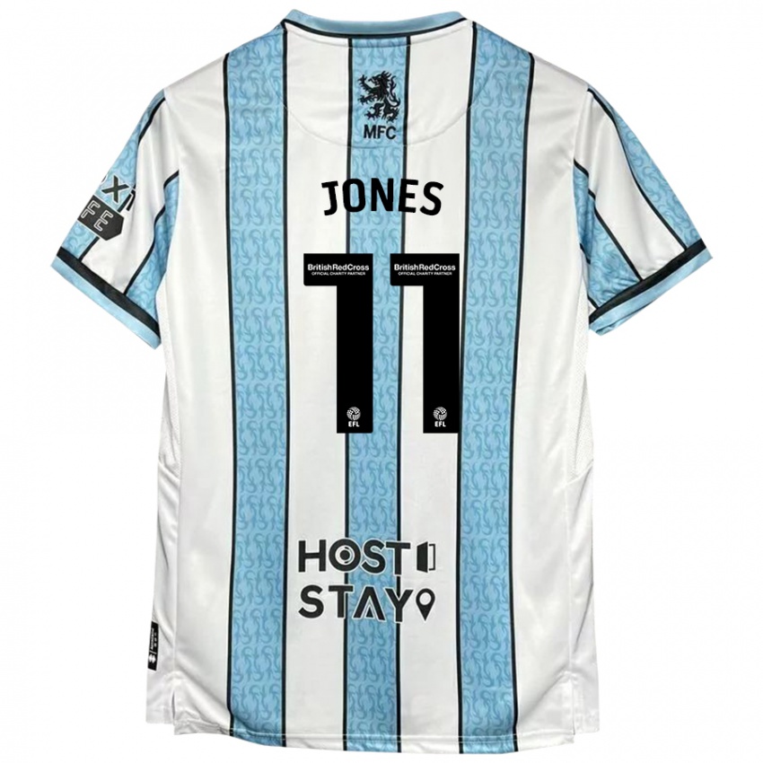 Criança Camisola Isaiah Jones #11 Azul Branco Alternativa 2024/25 Camisa