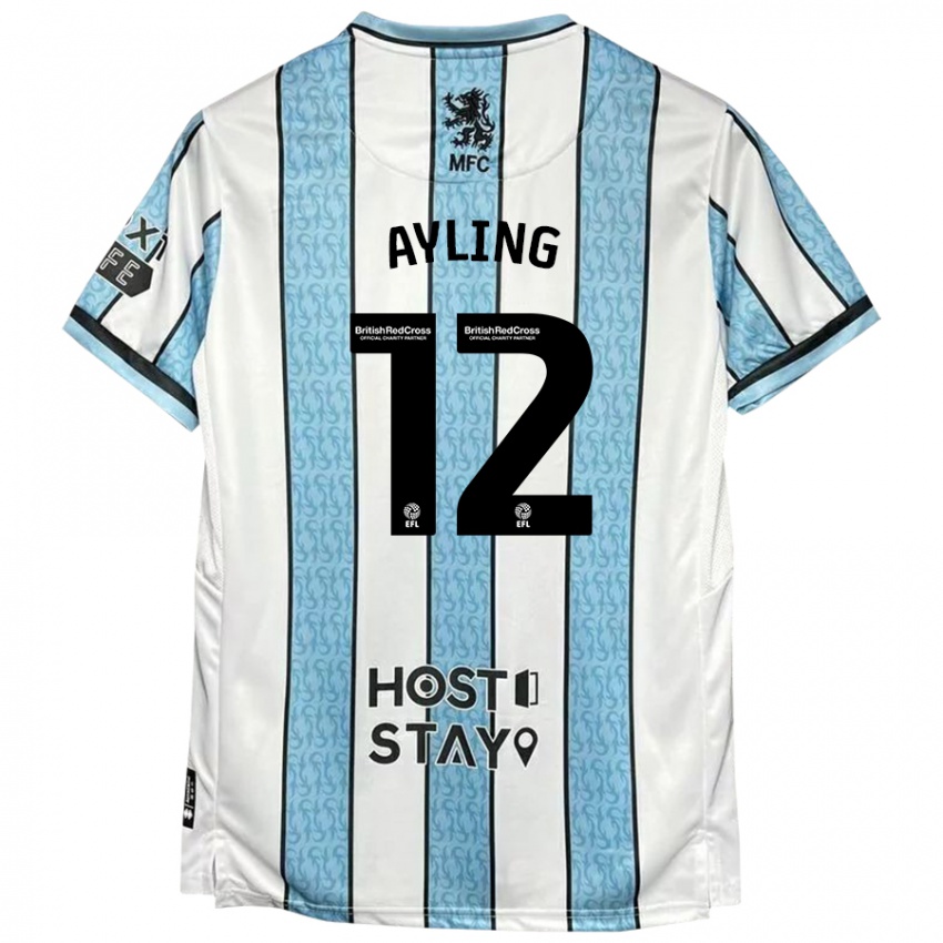 Criança Camisola Luke Ayling #12 Azul Branco Alternativa 2024/25 Camisa