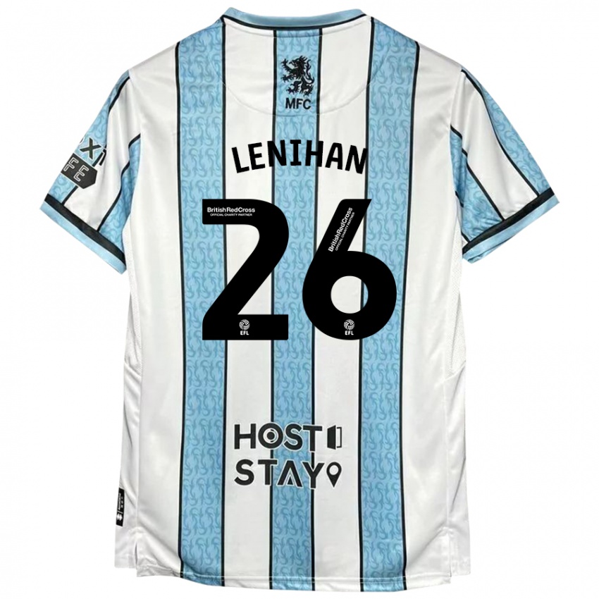 Criança Camisola Darragh Lenihan #26 Azul Branco Alternativa 2024/25 Camisa