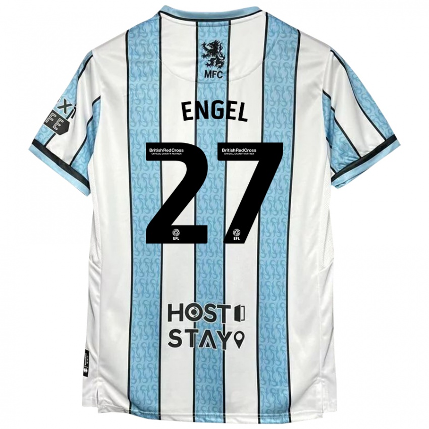 Criança Camisola Lukas Engel #27 Azul Branco Alternativa 2024/25 Camisa