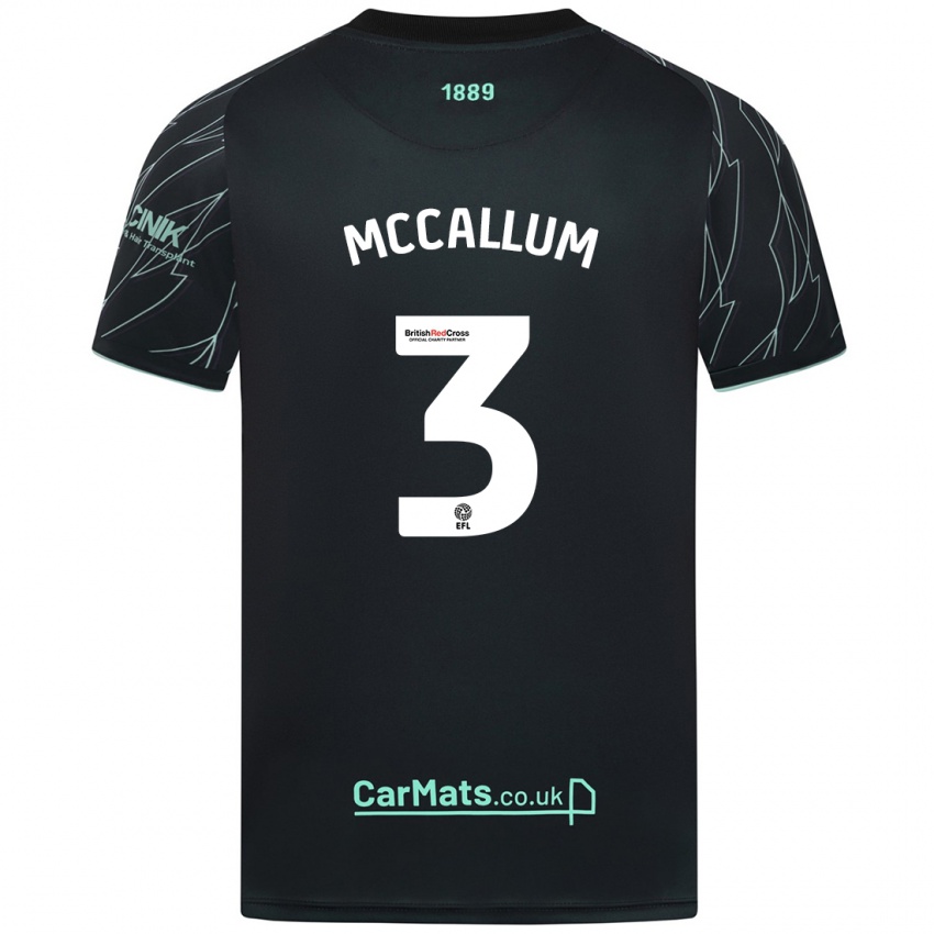 Criança Camisola Sam Mccallum #3 Verde Preto Alternativa 2024/25 Camisa