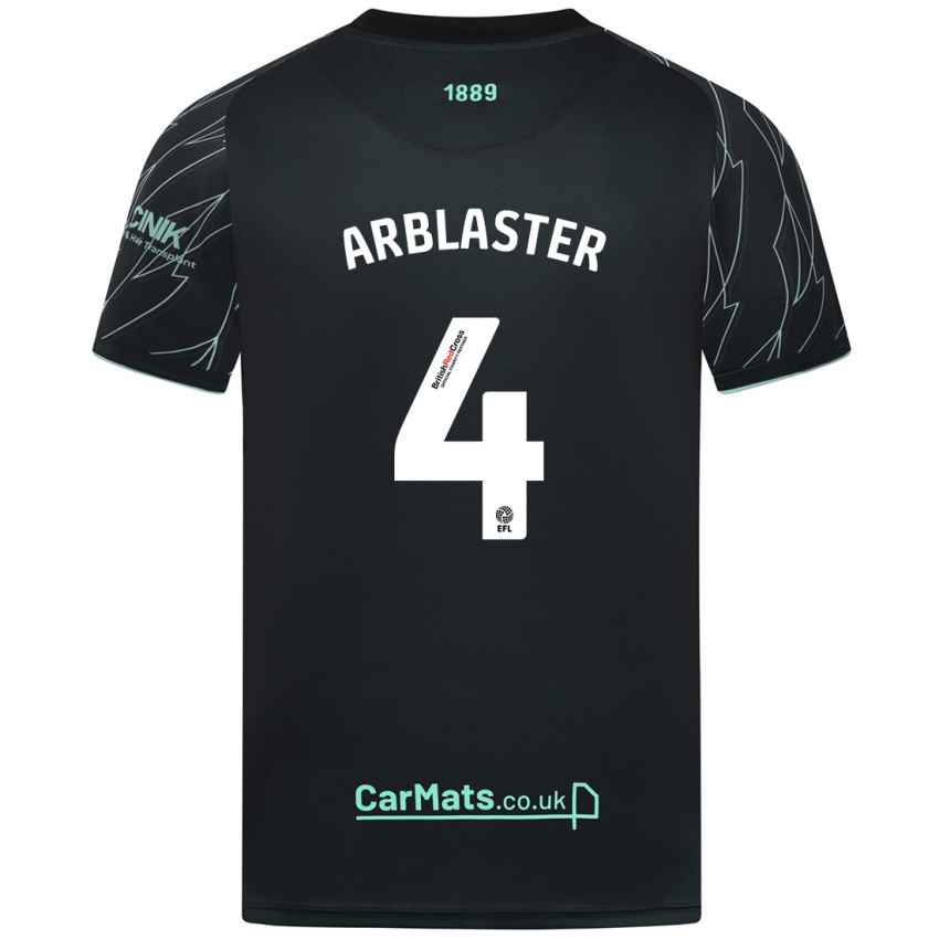 Criança Camisola Oliver Arblaster #4 Verde Preto Alternativa 2024/25 Camisa