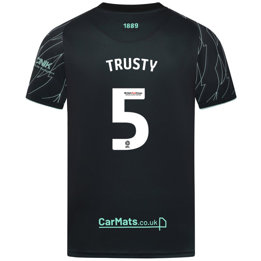 Criança Camisola Auston Trusty #5 Verde Preto Alternativa 2024/25 Camisa