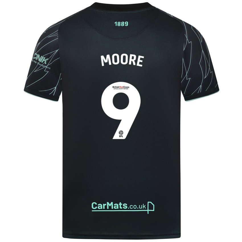 Criança Camisola Kieffer Moore #9 Verde Preto Alternativa 2024/25 Camisa