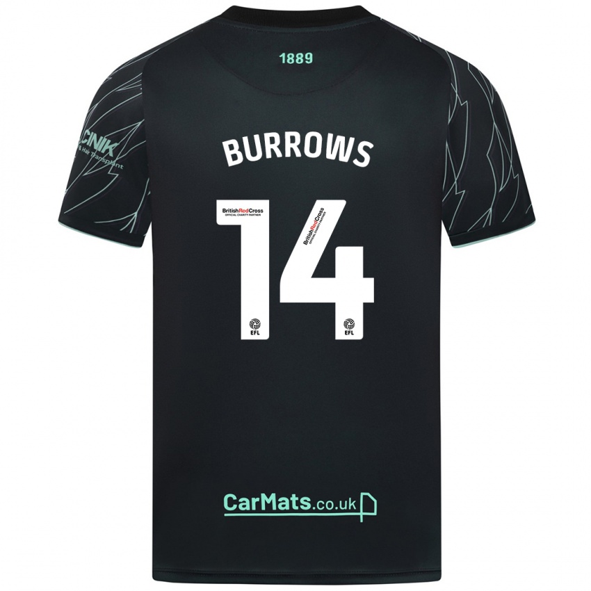 Criança Camisola Harrison Burrows #14 Verde Preto Alternativa 2024/25 Camisa