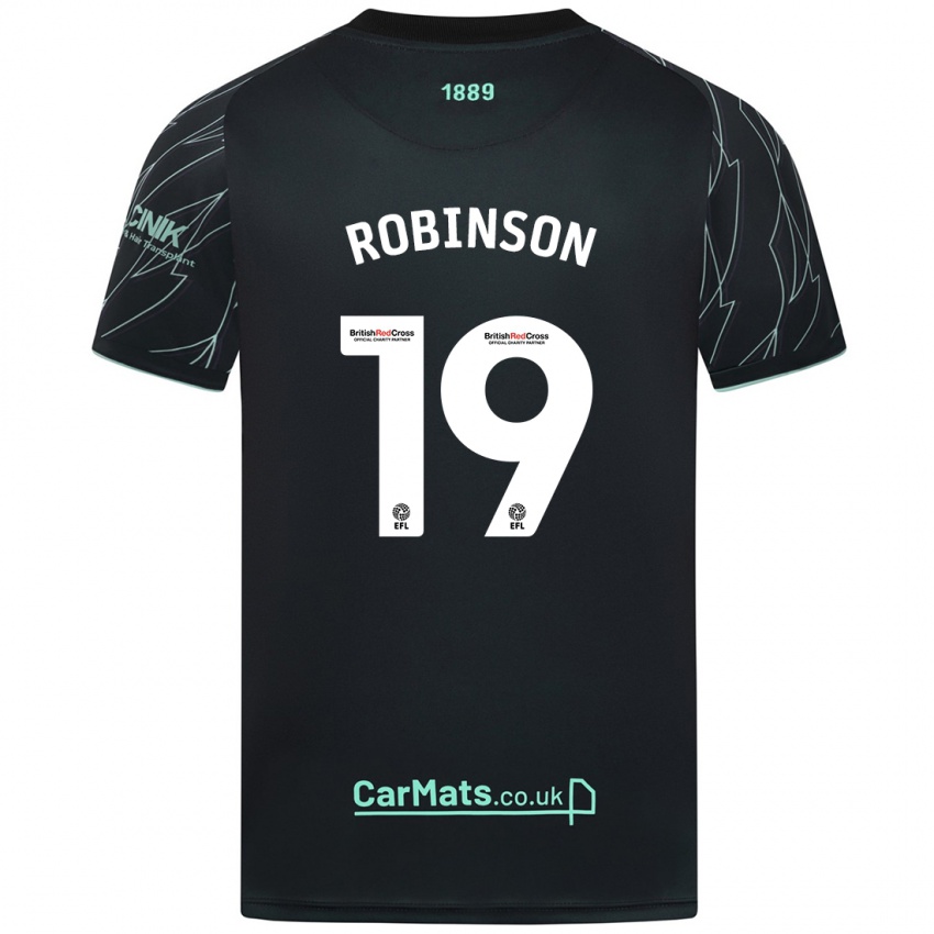 Criança Camisola Jack Robinson #19 Verde Preto Alternativa 2024/25 Camisa