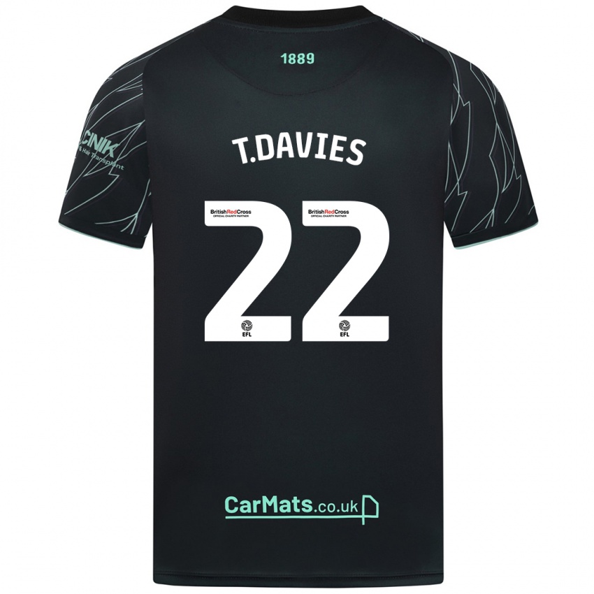 Criança Camisola Tom Davies #22 Verde Preto Alternativa 2024/25 Camisa