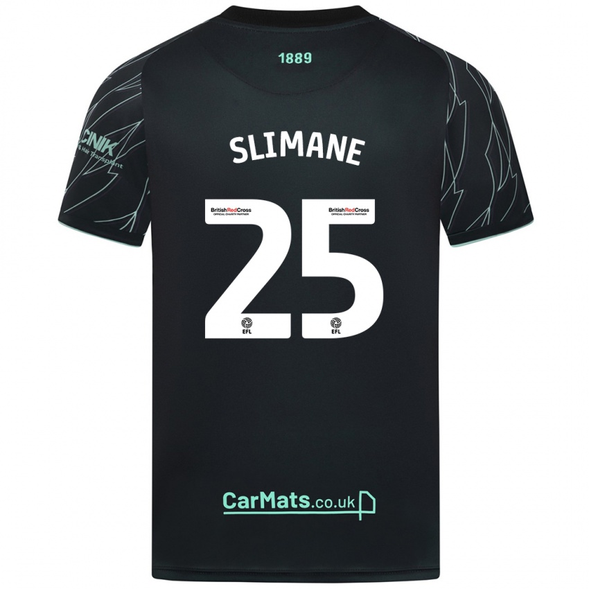 Criança Camisola Anis Slimane #25 Verde Preto Alternativa 2024/25 Camisa