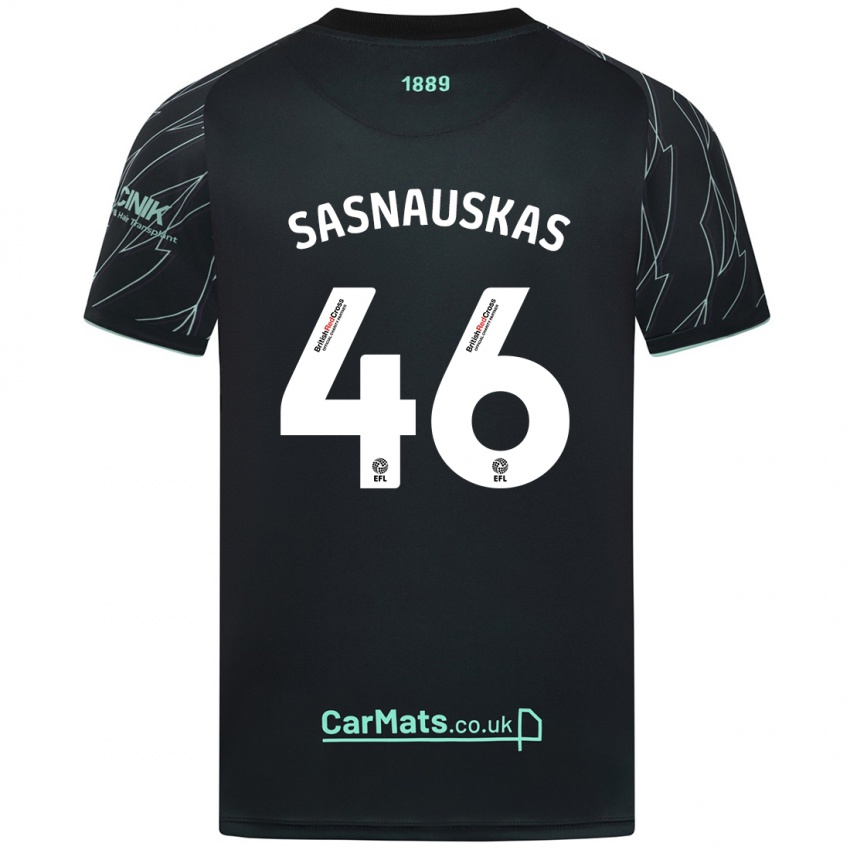 Criança Camisola Dovydas Sasnauskas #46 Verde Preto Alternativa 2024/25 Camisa