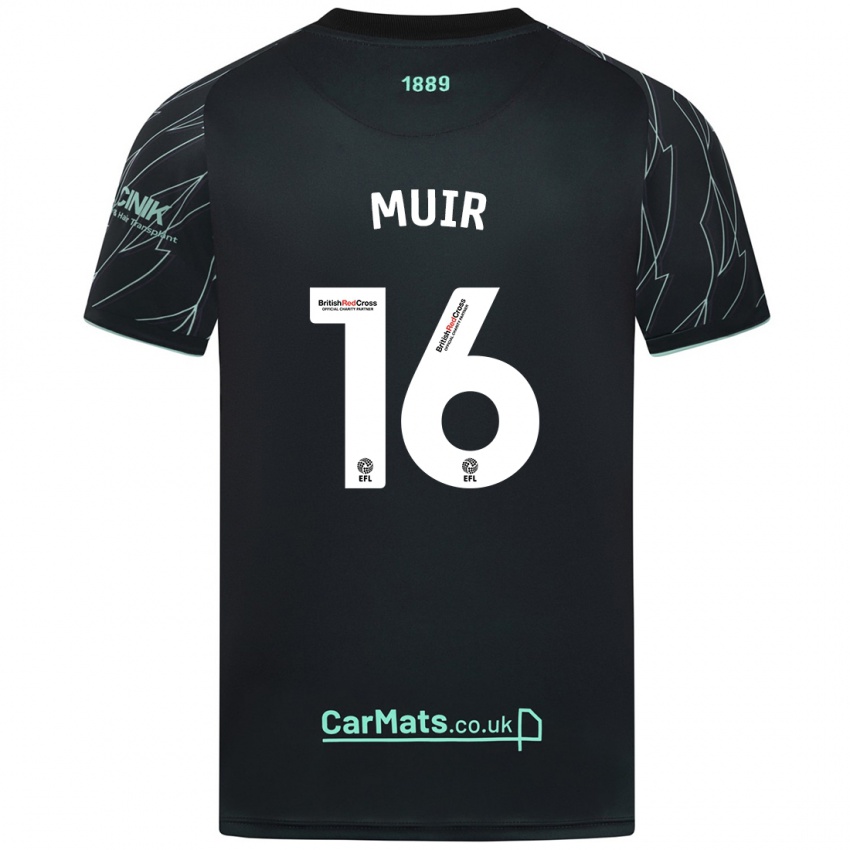 Criança Camisola Chene Muir #16 Verde Preto Alternativa 2024/25 Camisa