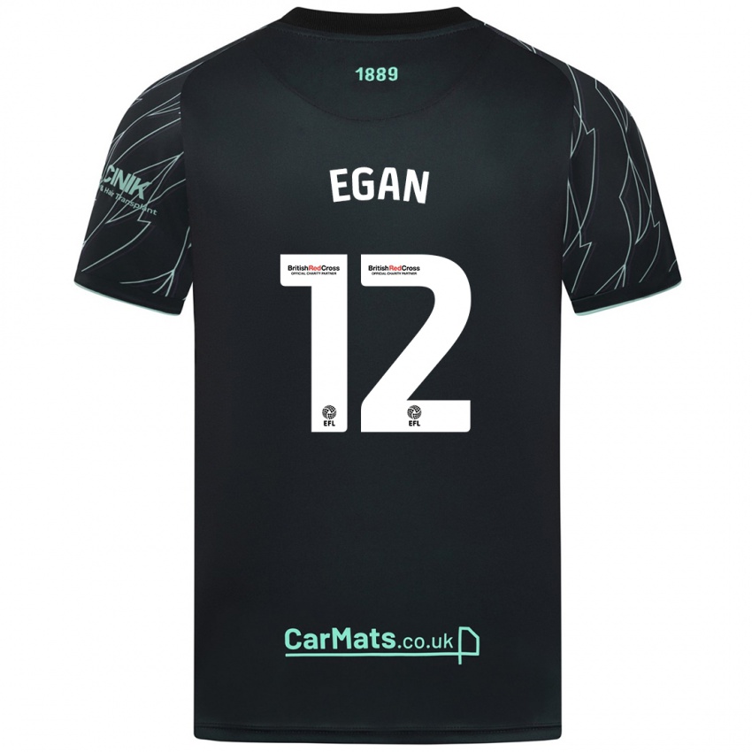 Criança Camisola John Egan #12 Verde Preto Alternativa 2024/25 Camisa