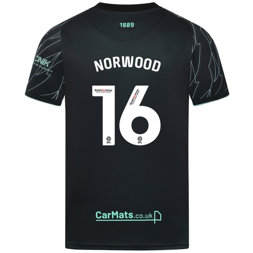 Criança Camisola Oliver Norwood #16 Verde Preto Alternativa 2024/25 Camisa