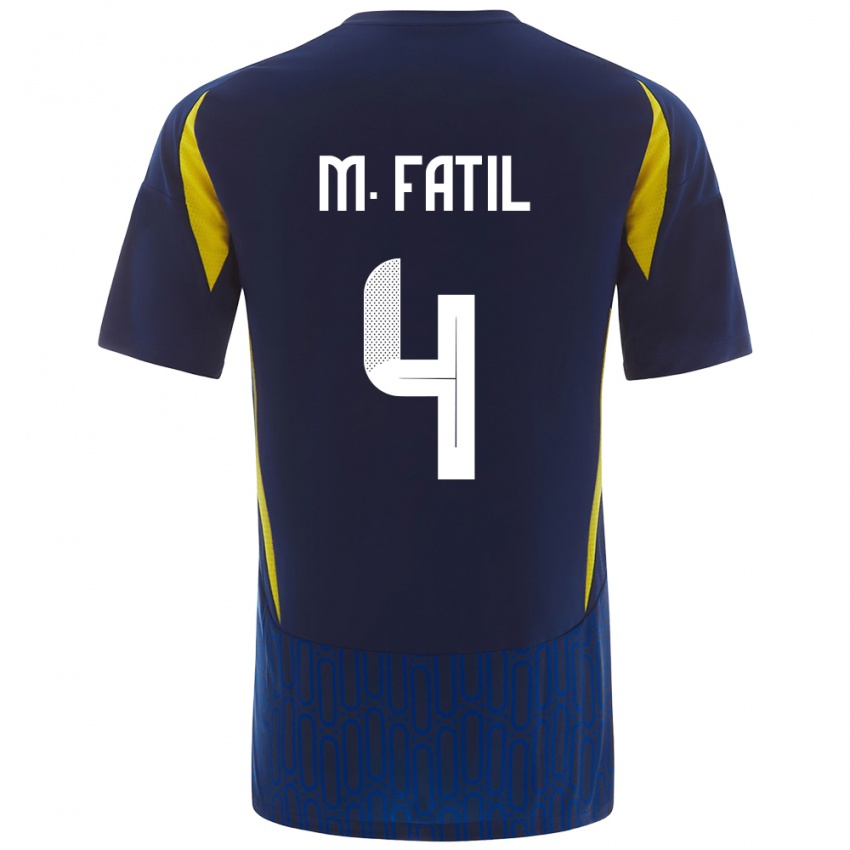 Criança Camisola Mohammed Al-Fatil #4 Azul Amarelo Alternativa 2024/25 Camisa