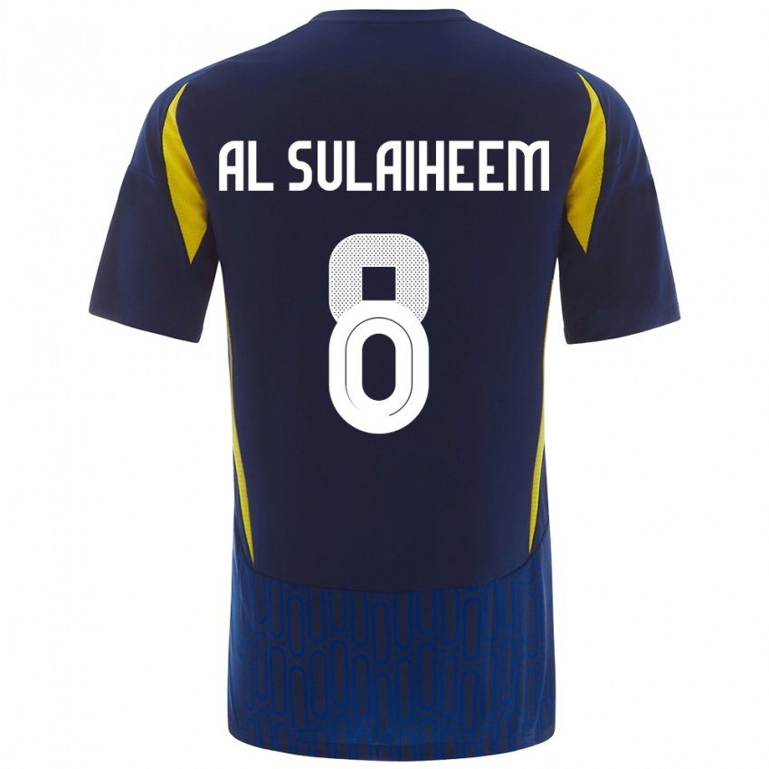 Criança Camisola Abdulmajeed Al-Sulayhim #8 Azul Amarelo Alternativa 2024/25 Camisa