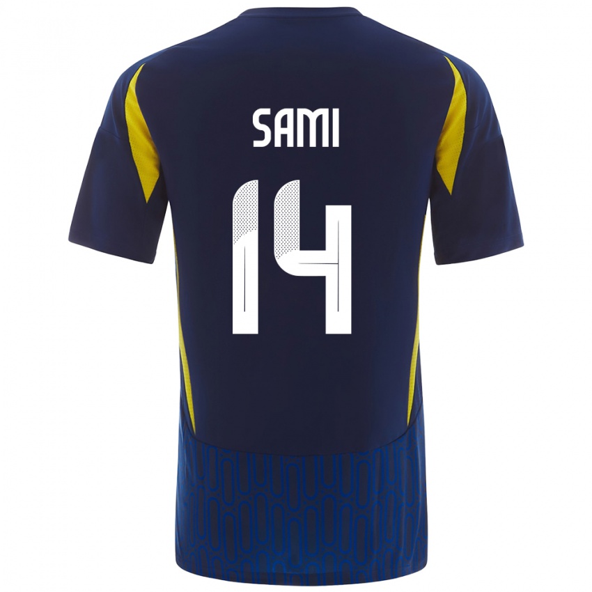 Criança Camisola Sami Al-Najei #14 Azul Amarelo Alternativa 2024/25 Camisa