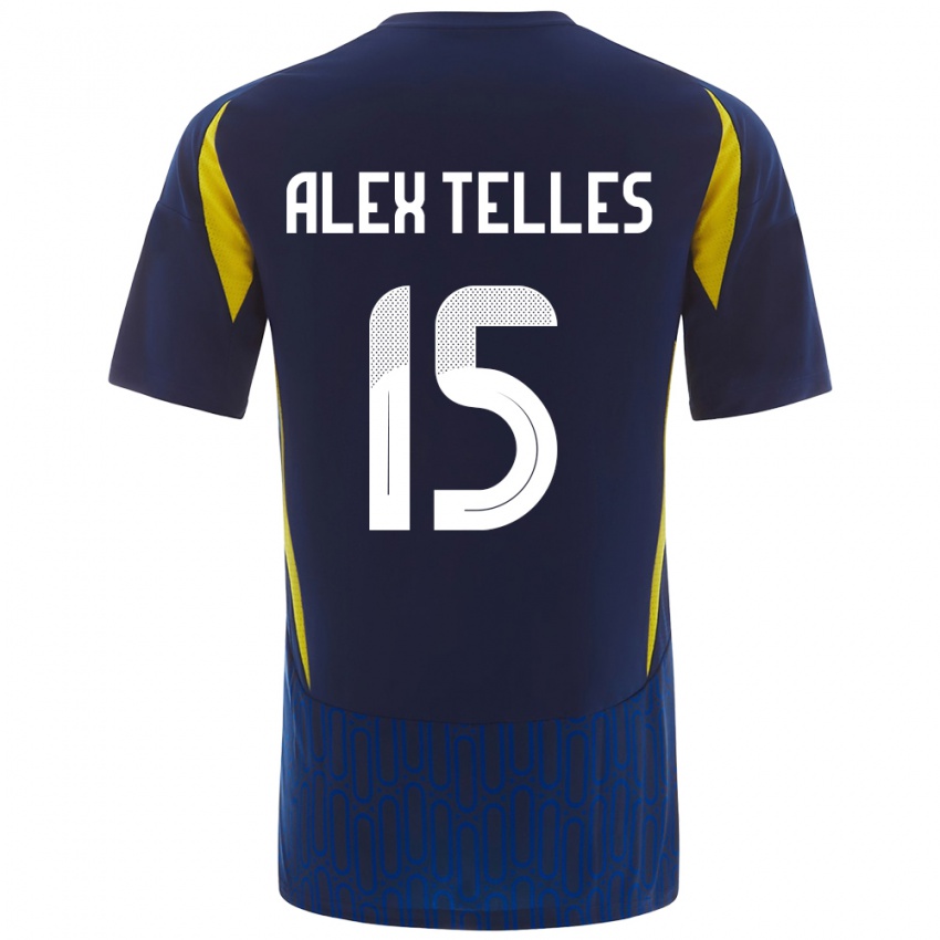 Criança Camisola Alex Telles #15 Azul Amarelo Alternativa 2024/25 Camisa