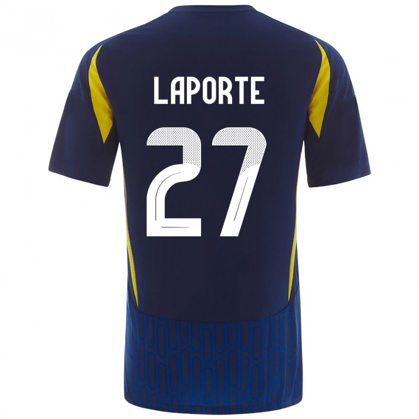 Criança Camisola Aymeric Laporte #27 Azul Amarelo Alternativa 2024/25 Camisa