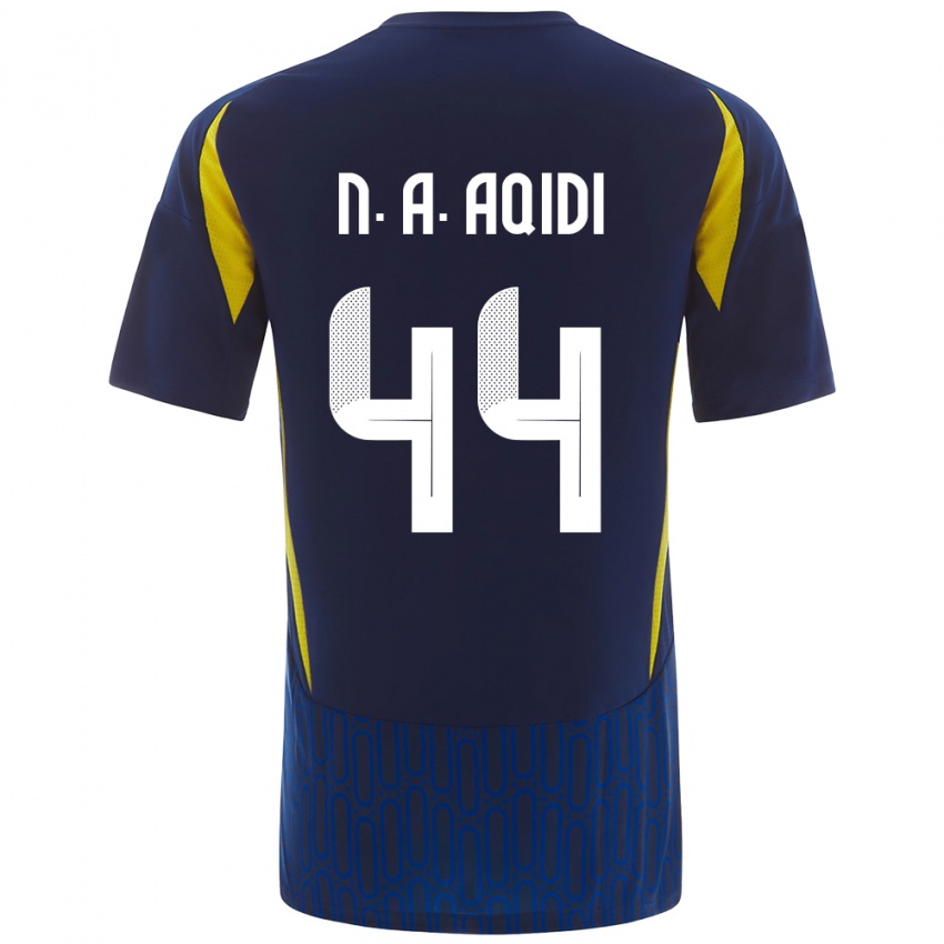 Criança Camisola Nawaf Al-Aqidi #44 Azul Amarelo Alternativa 2024/25 Camisa