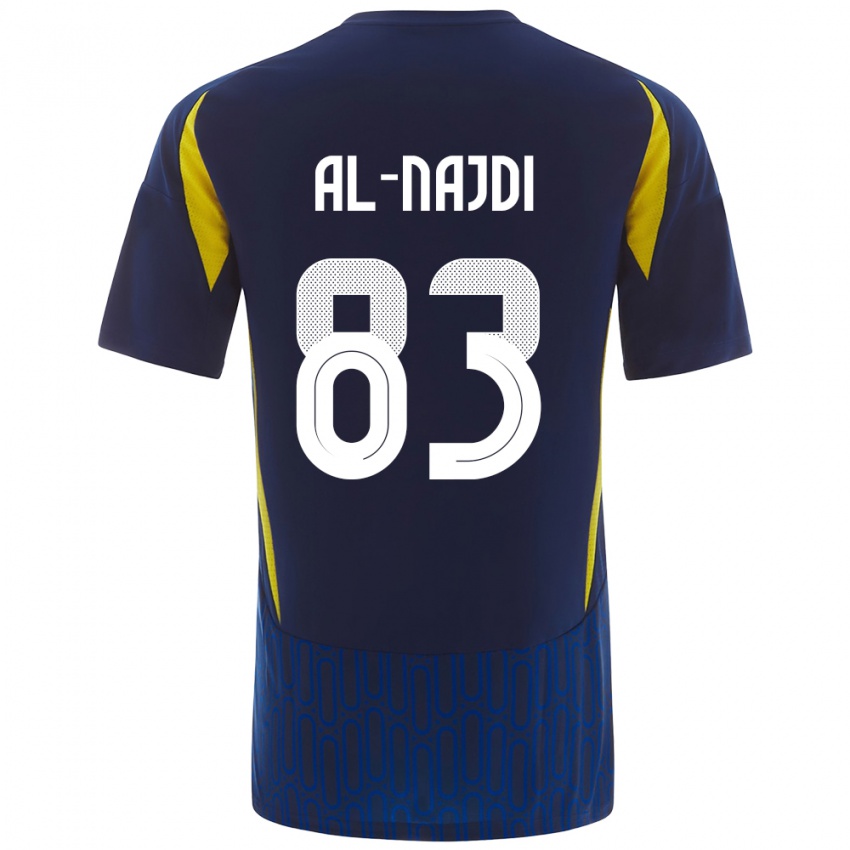 Criança Camisola Salem Al-Najdi #83 Azul Amarelo Alternativa 2024/25 Camisa