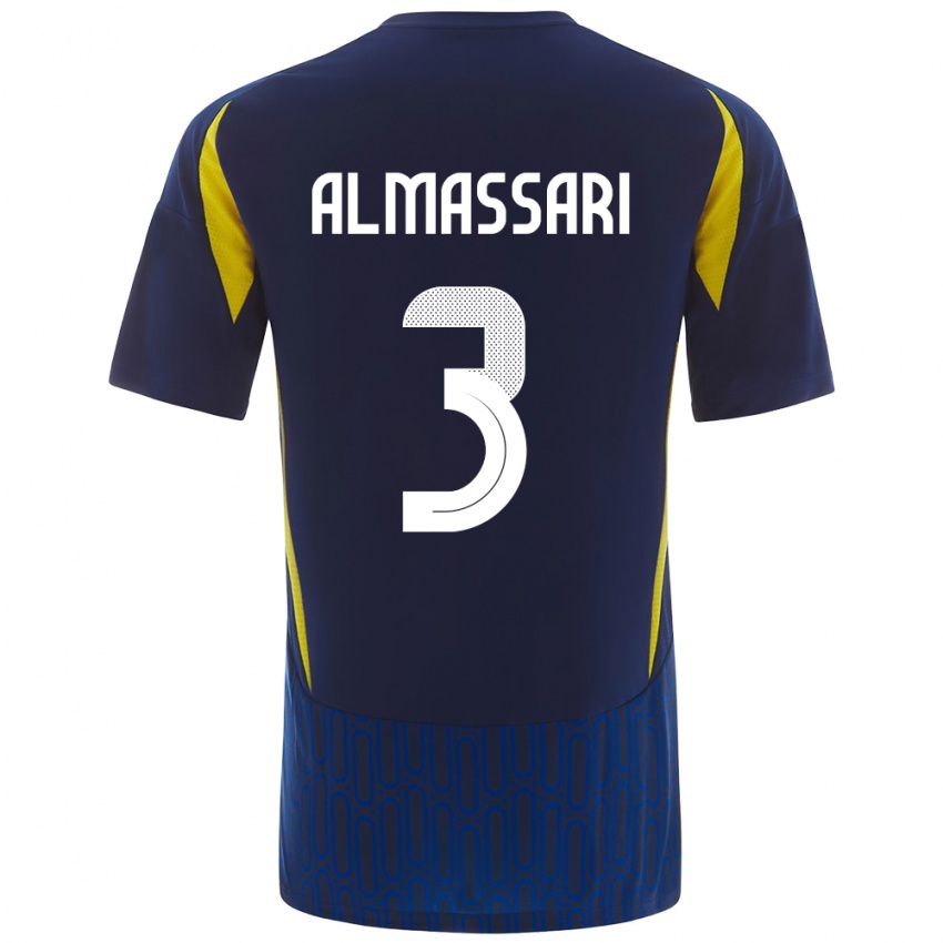 Criança Camisola Wadha Almassari #3 Azul Amarelo Alternativa 2024/25 Camisa