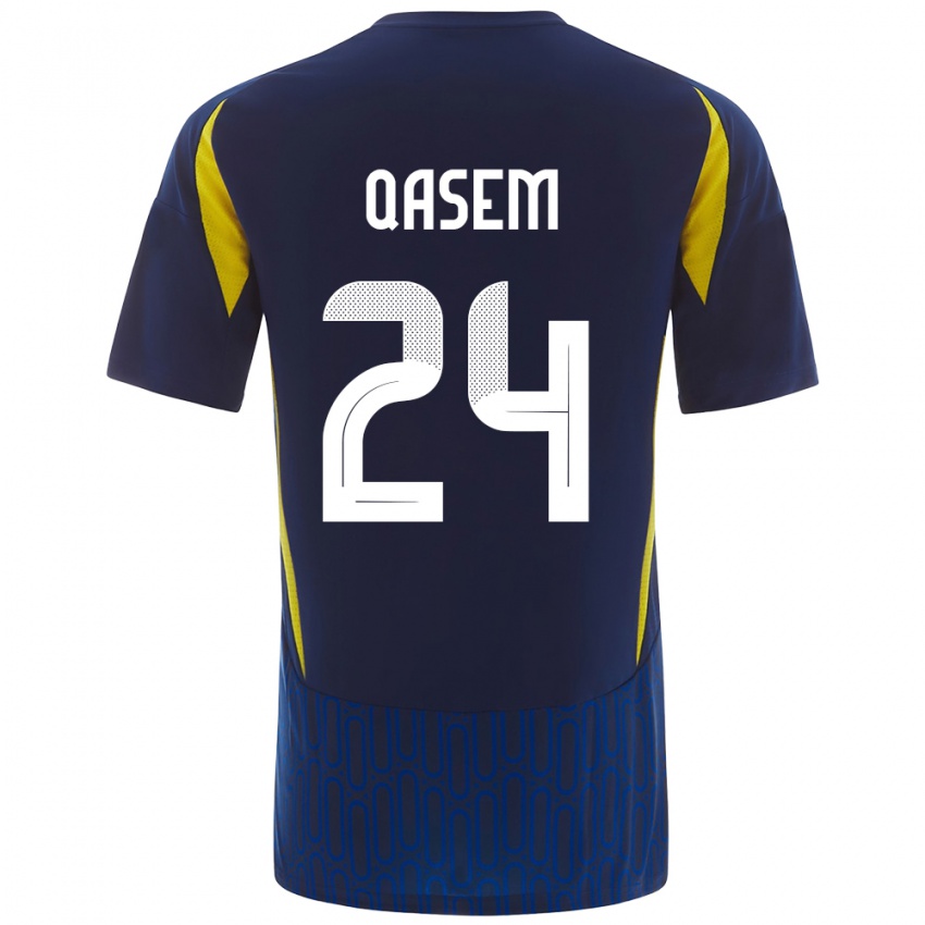 Criança Camisola Mohammed Qasem #24 Azul Amarelo Alternativa 2024/25 Camisa