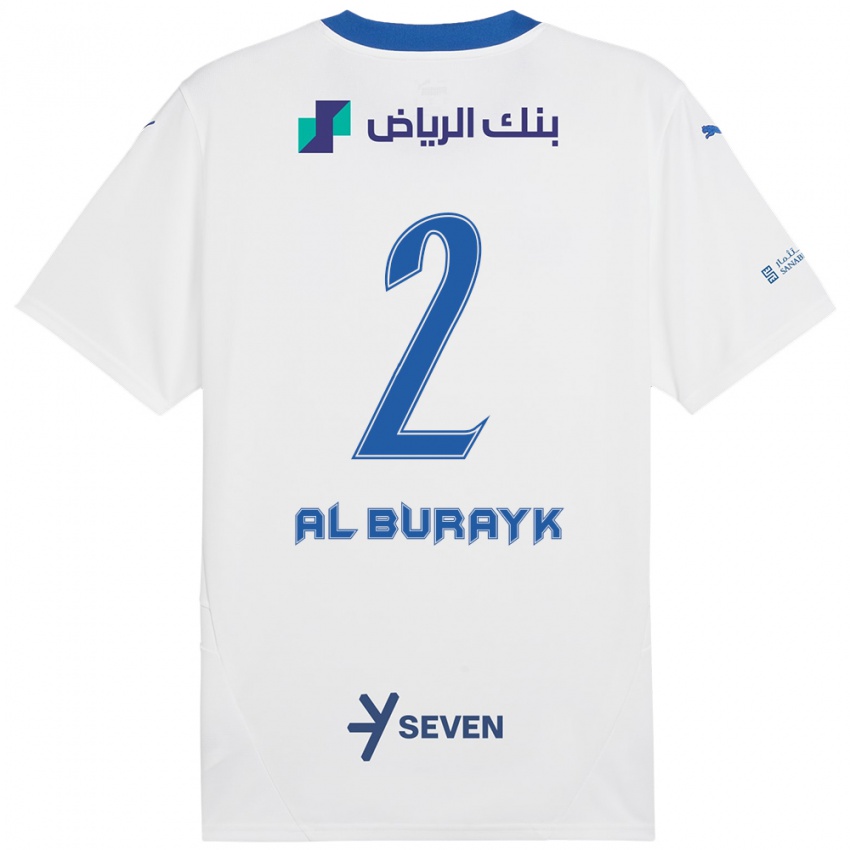 Criança Camisola Mohammed Al-Burayk #2 Azul Branco Alternativa 2024/25 Camisa